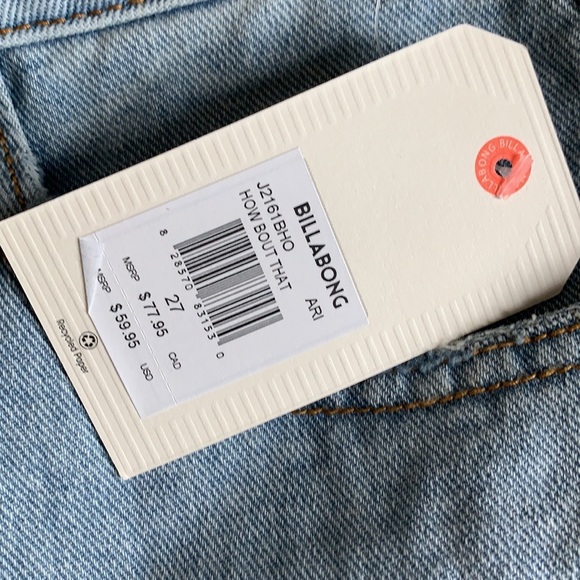 NWT Acid Rinse High Waisted denim billabong short - Picture 5 of 7